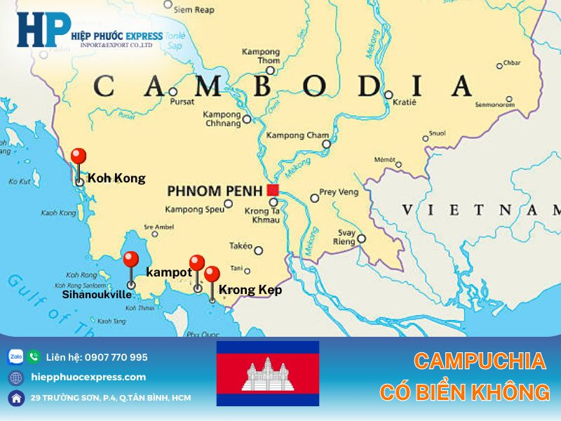 Đất nước campuchia có biển không