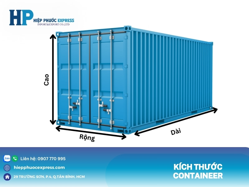Kích thước cơ bản các loại xe container