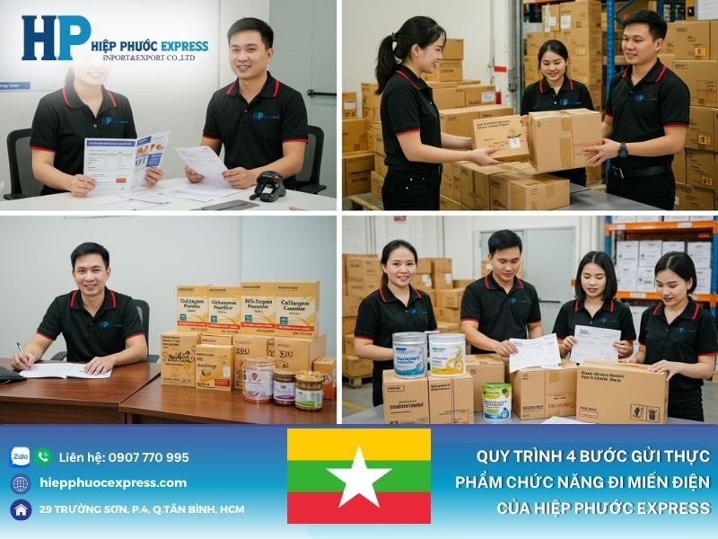 Quy trình 4 bước gửi thực phẩm chức năng đi Myanmar