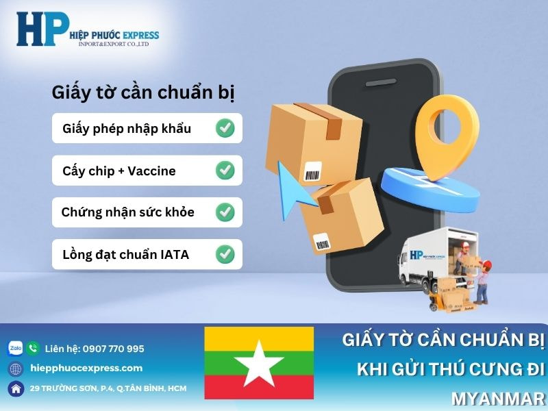 Các giấy tờ cần phải chuẩn bị khi gửi Pet cưng sang Myanmar