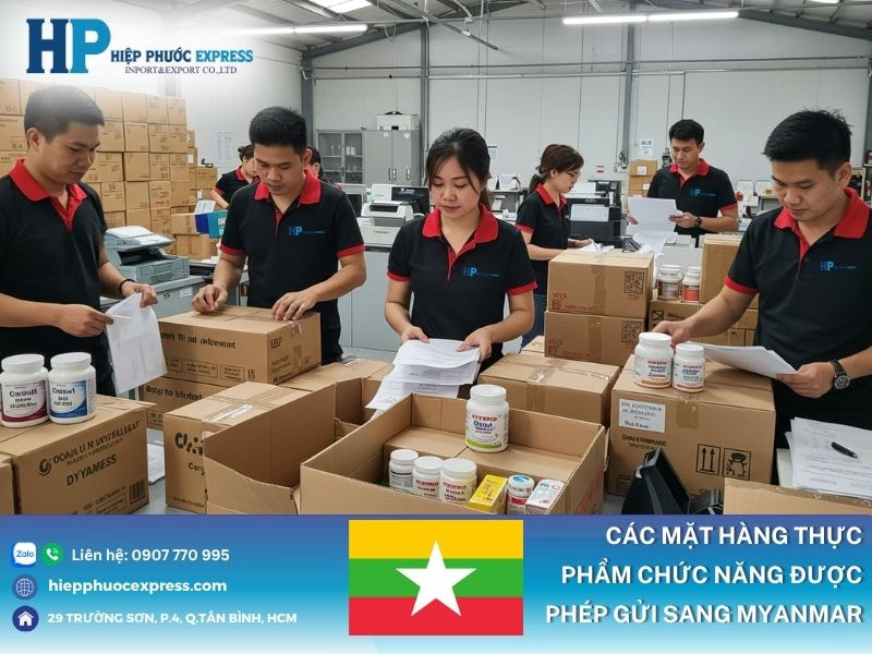 Các mặt hàng thực phẩm chức năng được phép gửi đi Myanmar