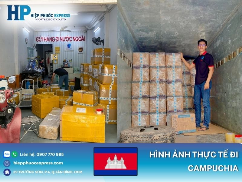 Vận chuyển nhiều mặt hàng khác nhau sang Campuchia bằng được bộ