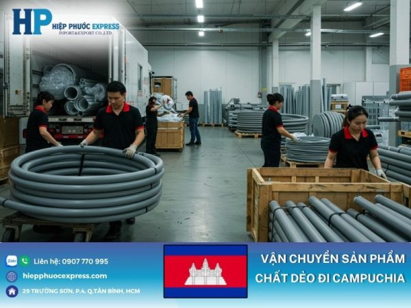 Vận chuyển sản phẩm từ chất dẻo đi Campuchia