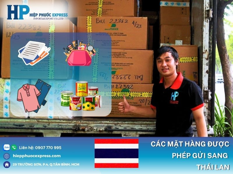 Các mặt hàng được phép gửi sang Thái Lan