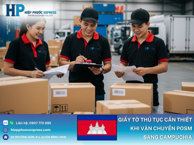 Giấy tờ thủ tục cần thiết khi vận chuyển POSM đi Cam