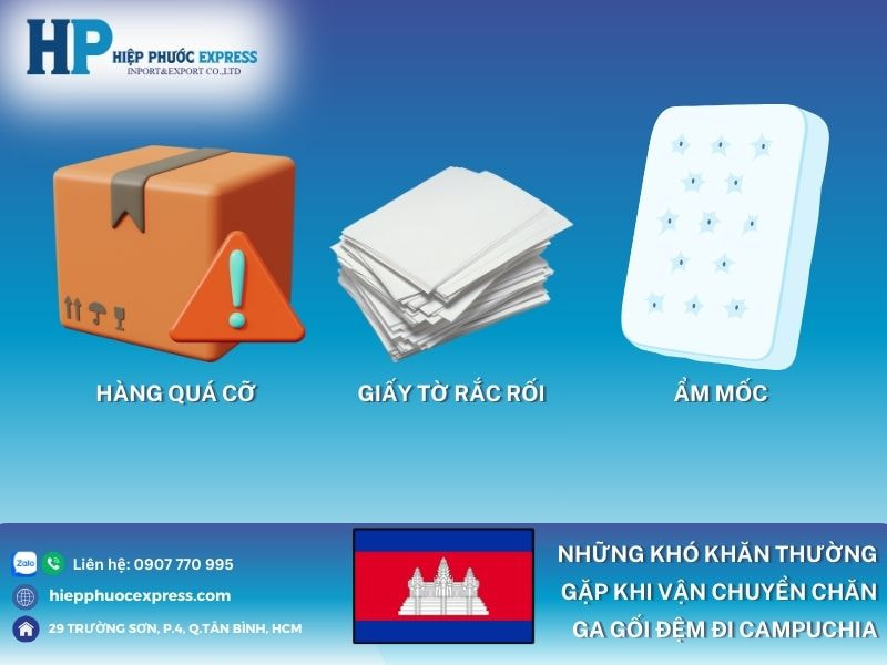 Những khó khăn khi vận chuyển chăn ga gối đệm đi Campuchia