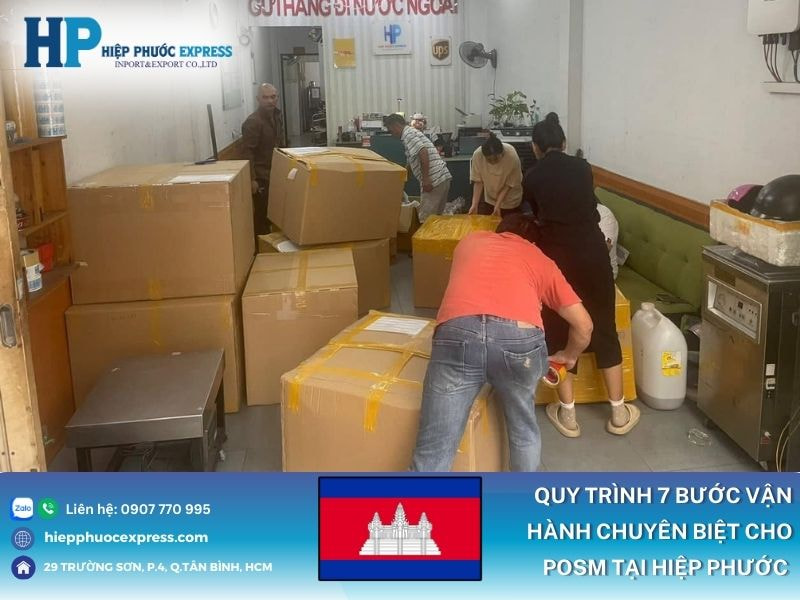 Quy trình vật chuyển hàng quảng cáo đi Cambodia