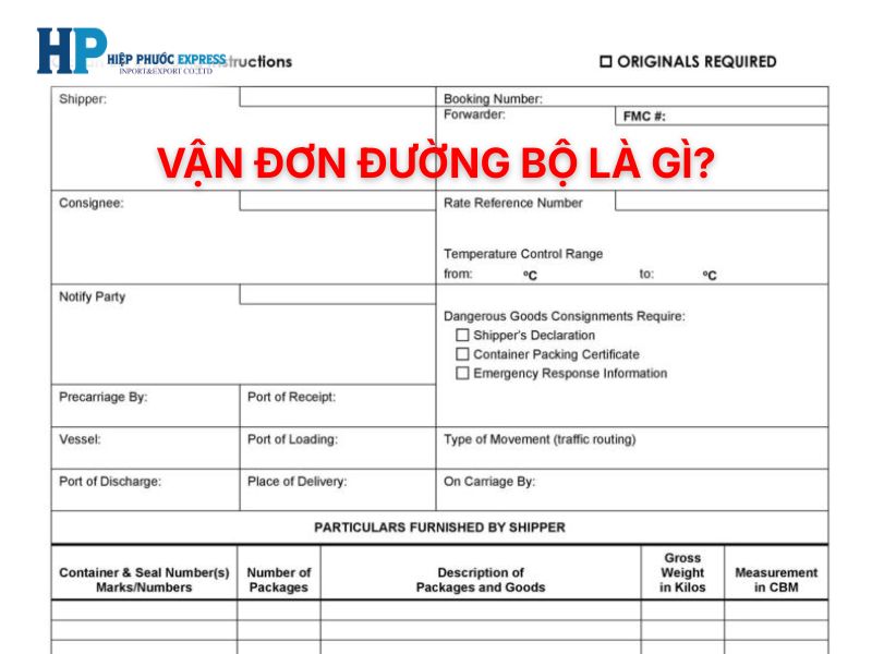 Vận đơn đường bộ là gì