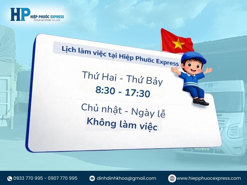 Lịch làm việc của Hiệp Phước Express